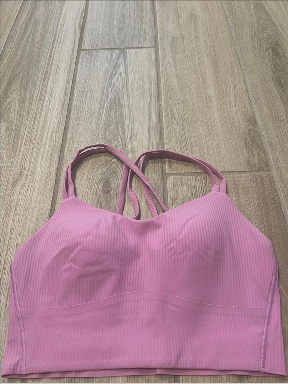 Lululemon Like A Cloud Ribbed Longline Bra Dahlia Mauve Sz 4 B/ C